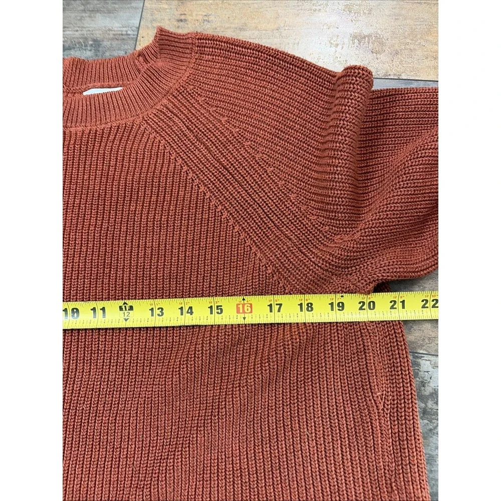 Jessica Simpson Women's Chunky Knit Sweater Rust Orange‎ Long Sleeve Pullover XL